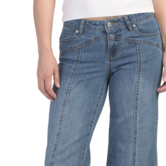 NEW BLUE SPICE Low Rise Multi Seamed Wide Leg Jeans for women 725 2j1 - Picture 3 of 3